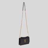 SAINT LAURENT YSL Sunset Chain Wallet In Smooth Leather Black