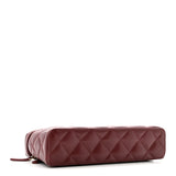 Chanel Caviar Quilted Top Handle Slim Vanity With Chain Burgundy
