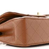 CHANEL Caviar Quilted Small Double Flap Light Brown