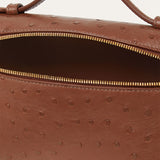 Loro Piana Khaki Ostrich Leather Extra Pocket L27 Pouch