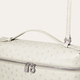 Loro Piana Khaki Ostrich Leather Extra Pocket L27 Pouch