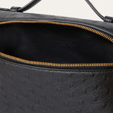 Loro Piana Khaki Ostrich Leather Extra Pocket L27 Pouch