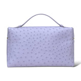 Loro Piana Khaki Ostrich Leather Extra Pocket L27 Pouch