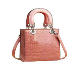 CHRISTIAN DIOR LADY DIOR CROC-EMBOSSED PU LEATHER BAG