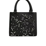 ZARA Intricate Floral Embroidery Handbag with Faux Pearl Details