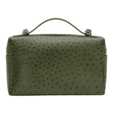 Loro Piana Khaki Ostrich Leather Extra Pocket L27 Pouch