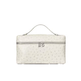 Loro Piana Khaki Ostrich Leather Extra Pocket L27 Pouch