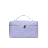 Loro Piana Khaki Ostrich Leather Extra Pocket L27 Pouch